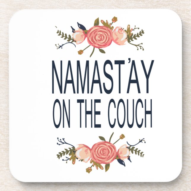 NAMASTAN AUF DEM COUCH Funny Getränkeuntersetzer (Vorderseite)