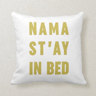 Namast'ay im Bett-Imitat-GoldGlitzer-Kissen Kissen