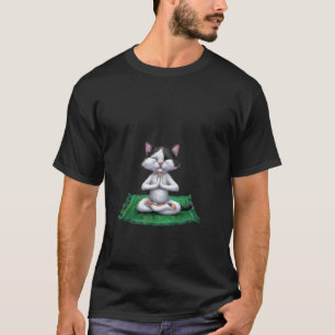 Namastay Nüchtern Süße Katze Yoga T-Shirt Männer F