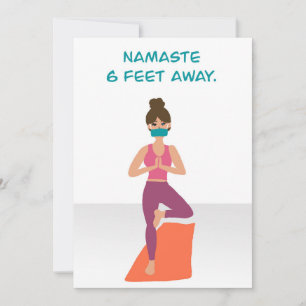 Namaste 6 Feet Away - Quarantine Yoga - Covid19 Dankeskarte