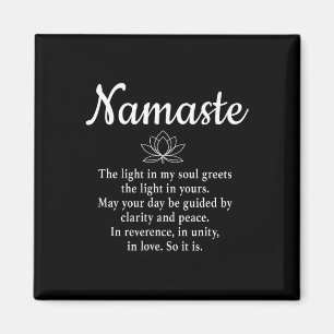 Namaste Achtsamkeit und spirituelle Lotusblume Yog Magnet