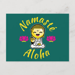 Namaste Aloha Handzeichen Buddha Spaß Postkarte