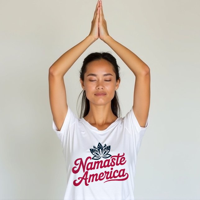 Namaste America Yoga Patriotic T-Shirt (Von Creator hochgeladen)