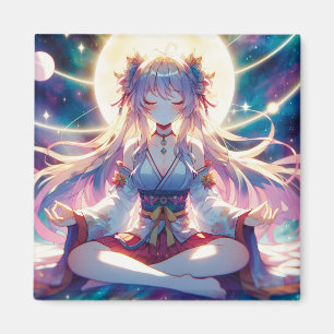 Namaste Anime Girl Meditation Magnet