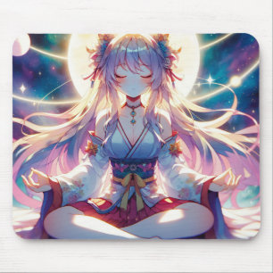 Namaste Anime Girl Meditation Mousepad