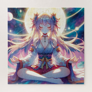Namaste Anime Girl Meditation Puzzle
