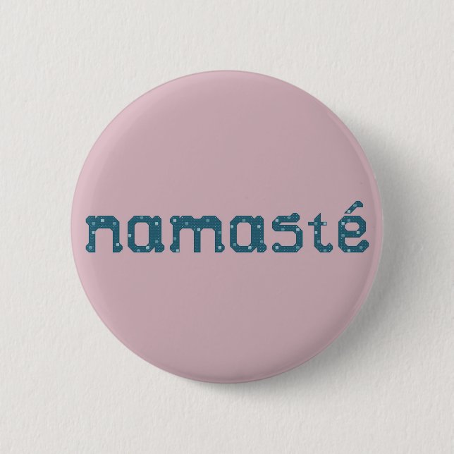 Namaste aquamariner Knopf Button (Vorderseite)