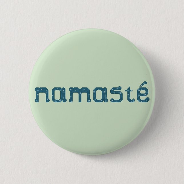 Namaste aquamariner Knopf Button (Vorderseite)