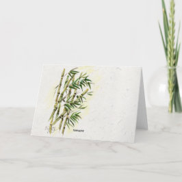 Namaste auf Bamboo respektvoller, höflicher Gruß Karte