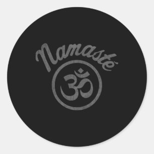 Namaste Aum Symbol Vintage Boho Runder Aufkleber