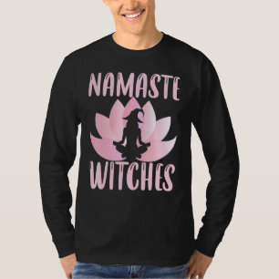 Namaste Barfuß-Hexe Halloween-Hut Mandala Lotus T-Shirt