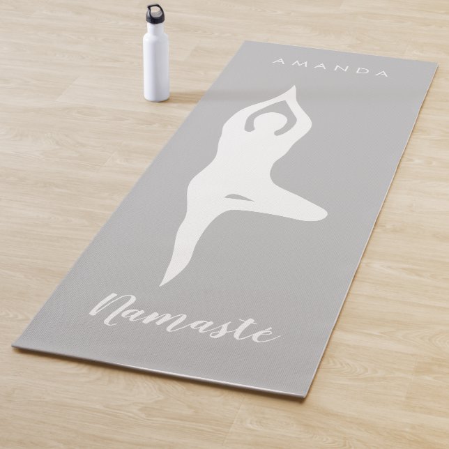 Namasté Baum Pose Silhouette benutzerdefinierte gr Yogamatte (Beispiel)
