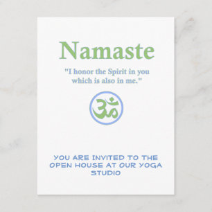 Namaste Bedeutung mit Om-Symbol Einladung