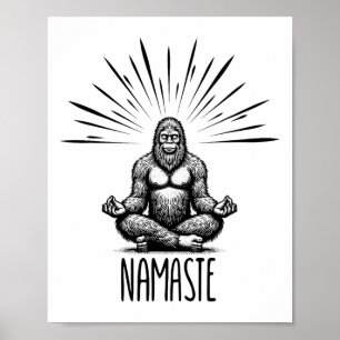 Namaste Bigfoot Yoga Meditation Lustiges Bigfoot Y Poster