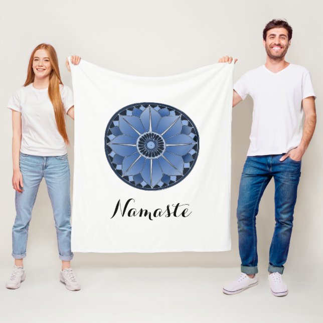 NAMASTE Blue Blume Spiritual Lotus Mandala Fleecedecke (Beispiel)