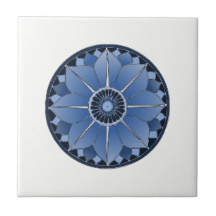 NAMASTE Blue Blume Spiritual Lotus Mandala Fliese