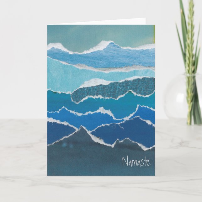 "Namaste" Blue Water Card des Künstlers Heather Pi Dankeskarte (Vorderseite)