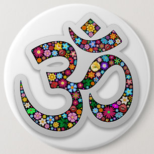 Namaste Blumen-Symbol-Kunst Button