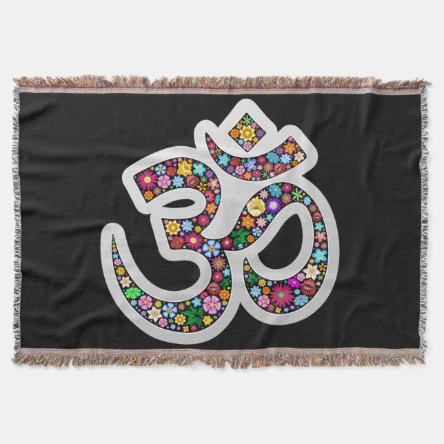 Namaste Blumen-Symbol-Kunst Decke (Vorderseite)