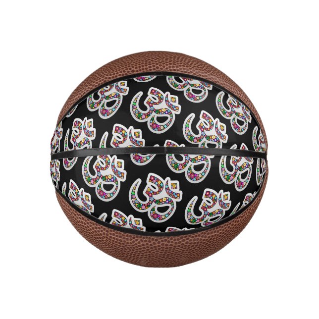 Namaste Blumen-Symbol-Kunst Mini Basketball (Vorderseite)