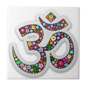 Namaste Blumensymbol Kunst Fliese