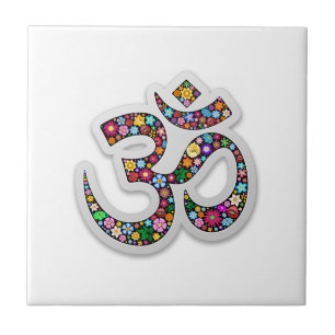 Namaste Blumensymbol Kunst Fliese