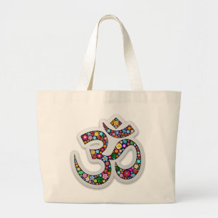 Namaste Blumensymbol Kunst Jumbo Stoffbeutel