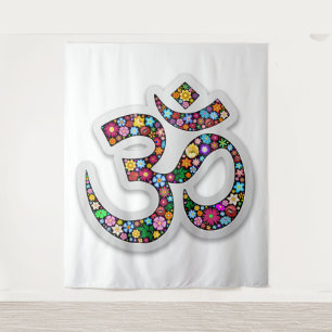 Namaste Blumensymbol Kunst Wandteppich