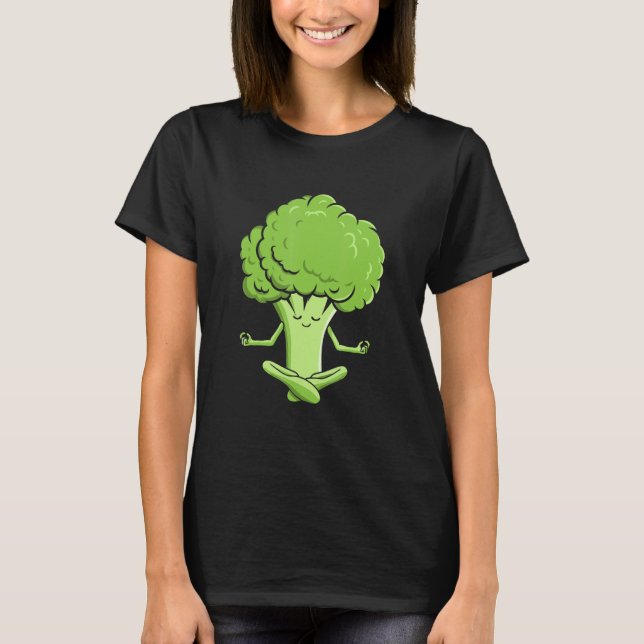 Namaste Broccoli Mediation Yoga Posen Broccoli T-Shirt (Vorderseite)