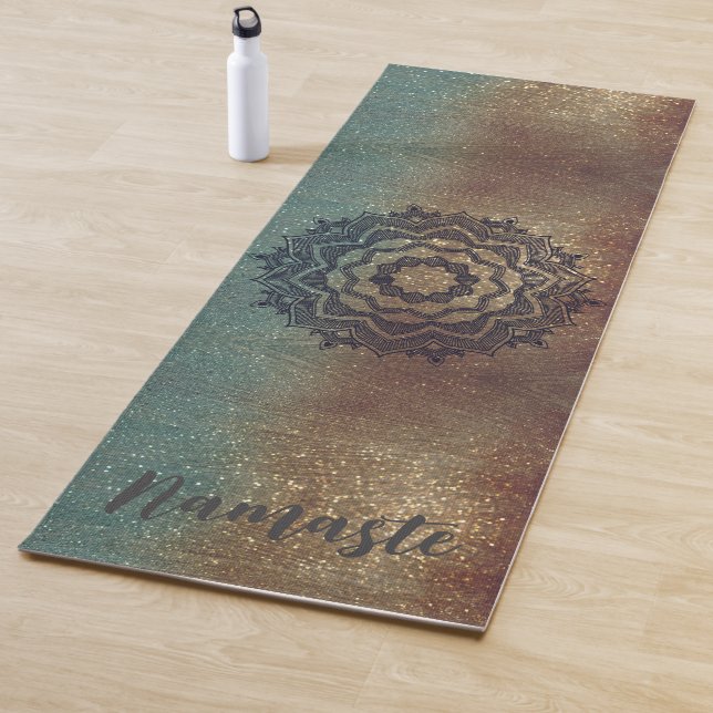 Namaste Bronze und Green Shimmery Mandala Yoga Mat Yogamatte (Beispiel)
