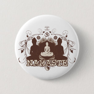 Namaste Buddha Button