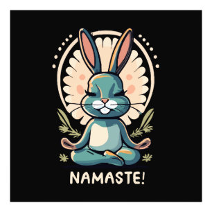 Namaste Bunny Yoga Kaninchen Meditation Fotodruck