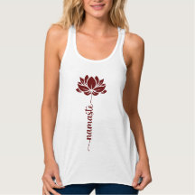 Namaste Burgundy Lotus Blume Modernes Skript
