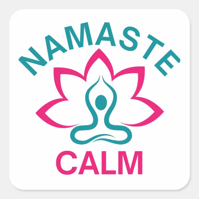 Namaste Calm Quadratischer Aufkleber (Vorderseite)