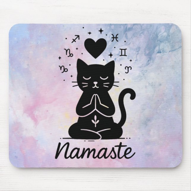 Namaste Cat Mousepad - Zen Yoga Cat Design (Vorne)
