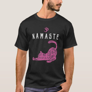 Namaste Cat Yoga Pose Om Symbol Funny Yoga Geschen T-Shirt