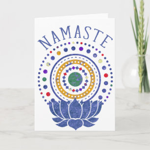 Namaste Chakra färbt Gruß-Karte Karte