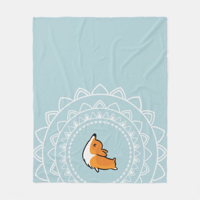 Namaste Corgi-Fleecethrow-Decke Fleecedecke (Vorderseite)