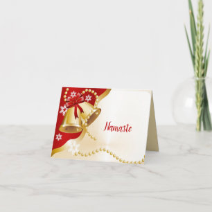 Namaste Danke Roter Weihnachtsfeiertag Goldene Glo Karte