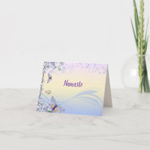 Namaste Danke Schöne Schmetterlinge Pastell Karte
