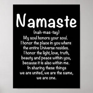 Namaste Definition Yoga Meditation Buddhist Gesche Poster