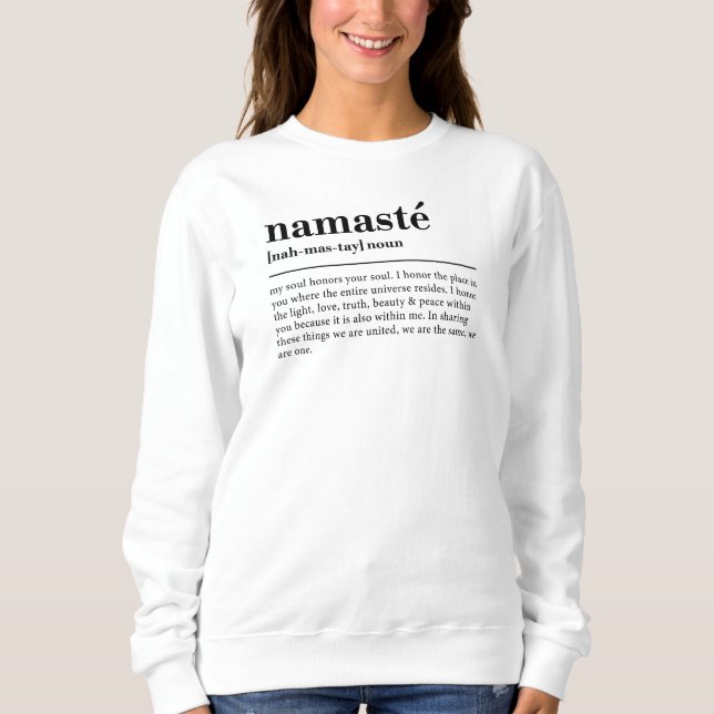 Namaste Definition Yoga Modern Minimal Meditation Sweatshirt (Vorderseite)