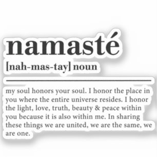 Namaste Definition Yoga Moderne Minimale Meditatio Aufkleber