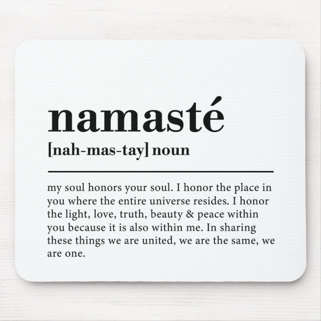 Namaste Definition Yoga Moderne Minimale Meditatio Mousepad (Vorne)