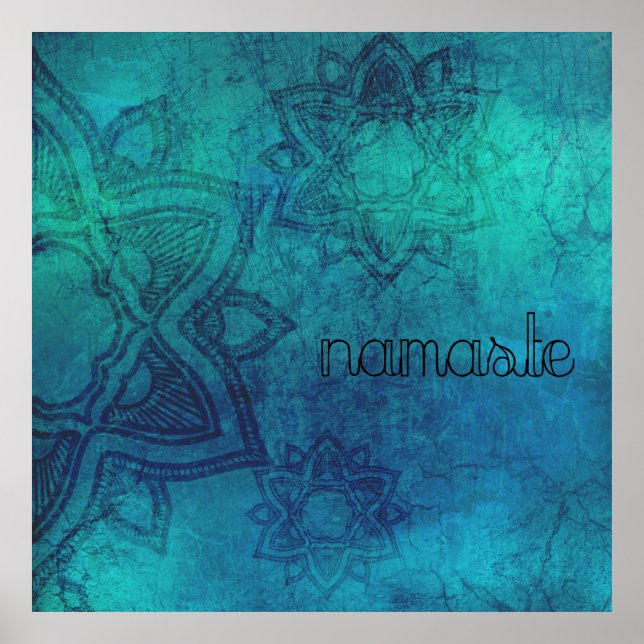 Namaste Distressed Mandala Poster (Vorne)