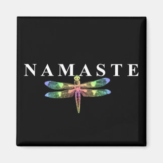 Namaste Dragonfly (dunkler Hintergrund) Platz Magnet