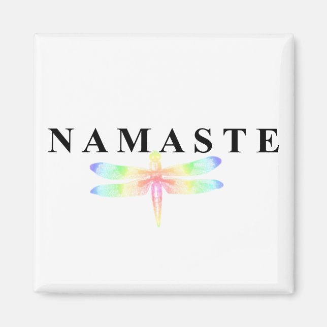 Namaste Dragonfly Square Magnet (Vorne)