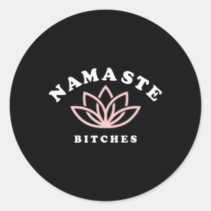 Namaste Es Lotusblume Lustiges Yoga-Geschenk für F Runder Aufkleber