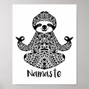 Namaste Faultier Yoga Easy Pose Poster