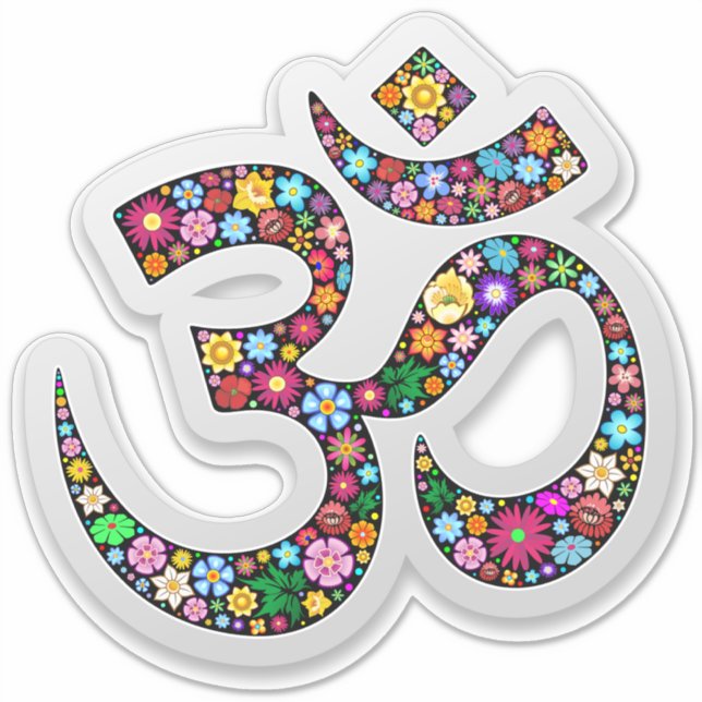 Namaste Floral Yoga-Symbol Aufkleber (Vorderseite)